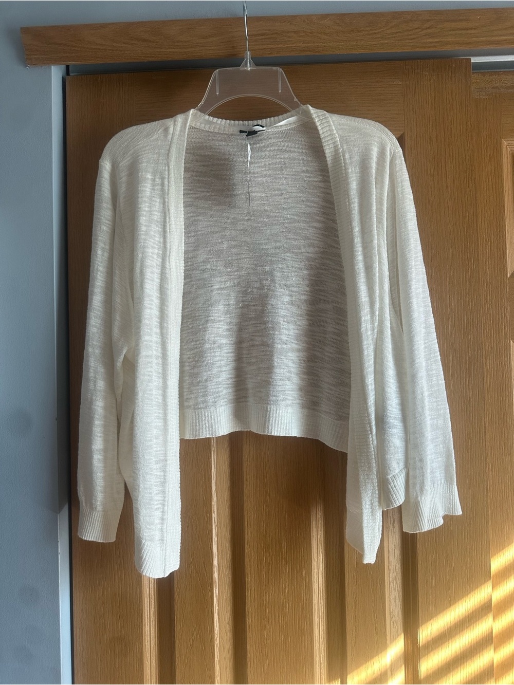 Torrid White Open-Front Lightweight Cardigan